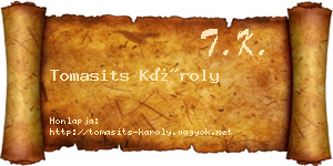 Tomasits Károly névjegykártya