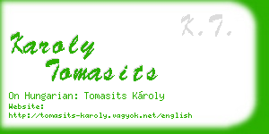 karoly tomasits business card